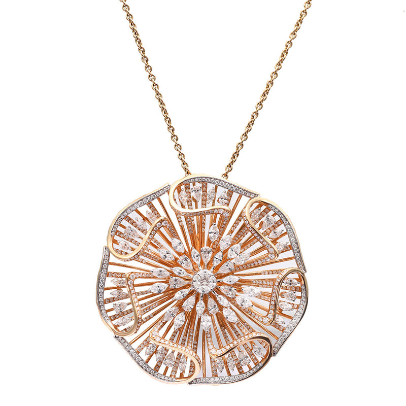 Advika 18K Gold Diamond Pendant zaveribros.com