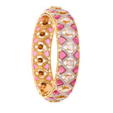 Floral 18K Gold Diamond Bangle zaveribros.com