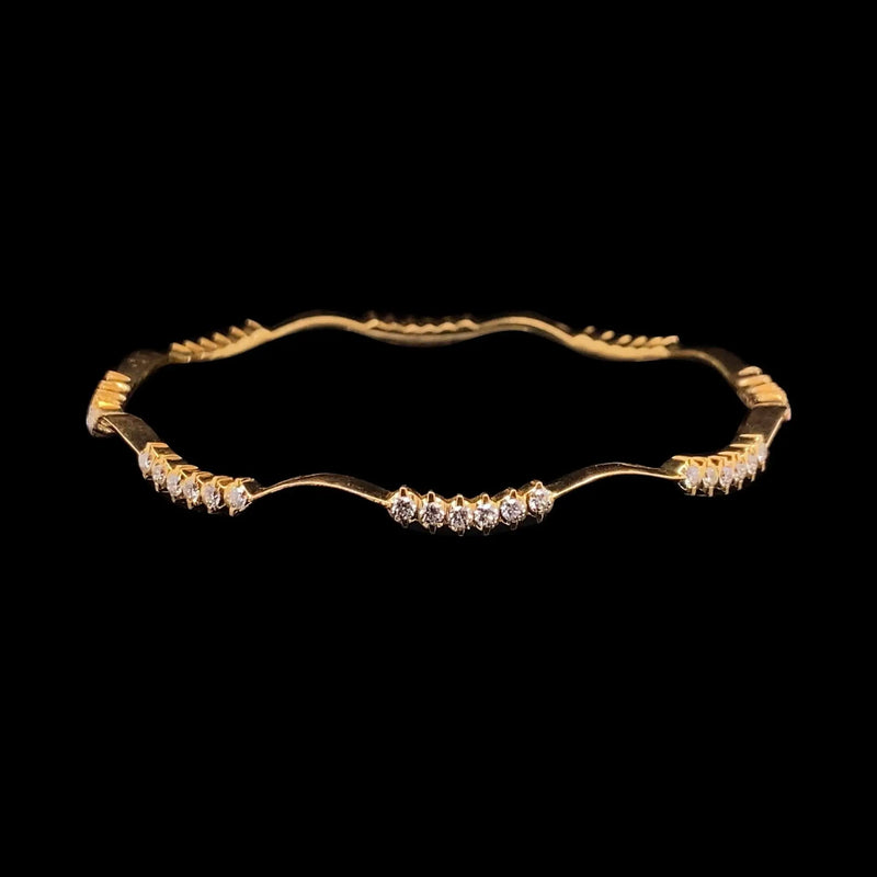 Classic Zig-Zag Traditional Diamond Bangle freeshipping - zaveribros.com