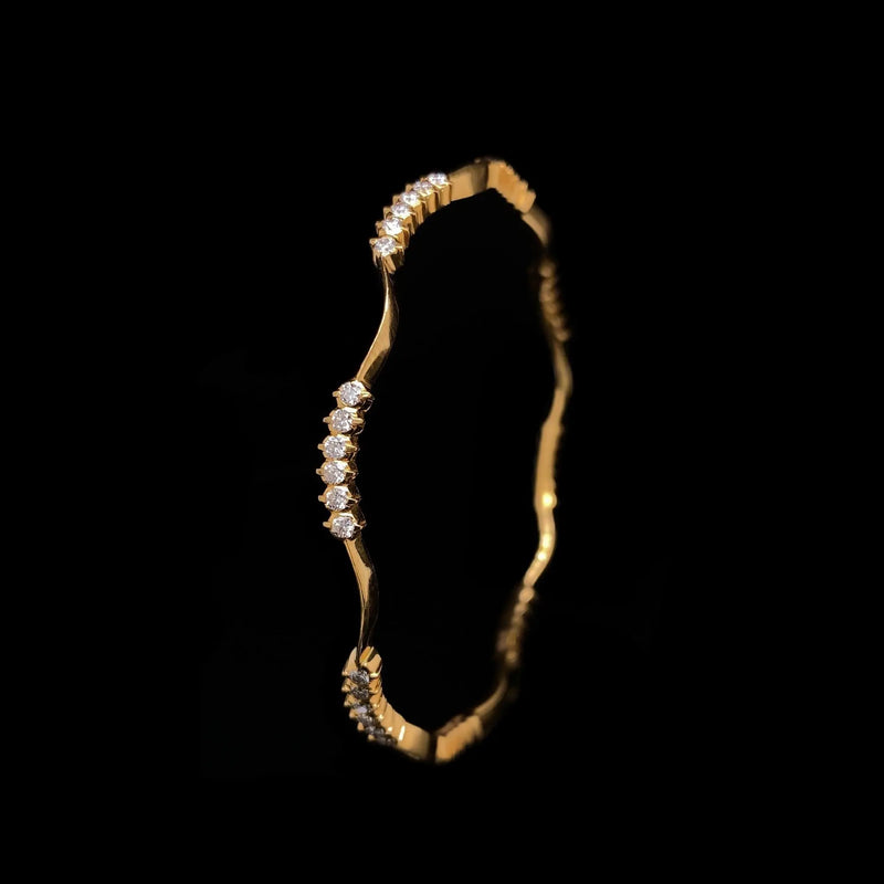 Classic Zig-Zag Traditional Diamond Bangle freeshipping - zaveribros.com