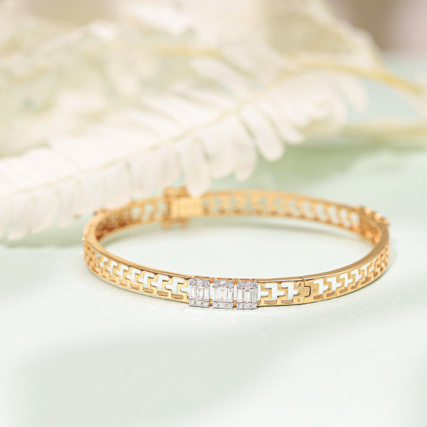 Geometric Grace Diamond Bangle zaveribros.com