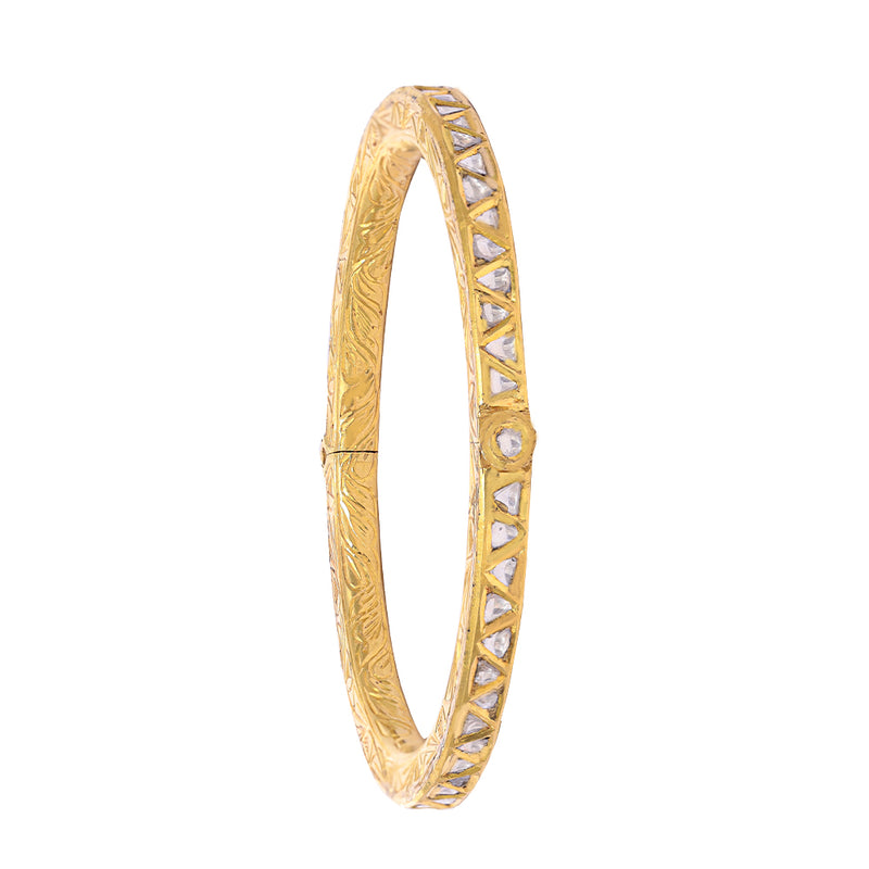 Regal Splendor 22K Gold Polki Heritage Bangle zaveribros.com