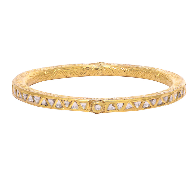 Regal Splendor 22K Gold Polki Heritage Bangle zaveribros.com