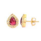 Crimson Elegance 22K Diamond Earrings zaveribros.com