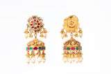 Regal Ruby Emerald Polki Jhumkas zaveribros.com