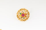 Navratna Radiant Gold Polki Ring zaveribros.com