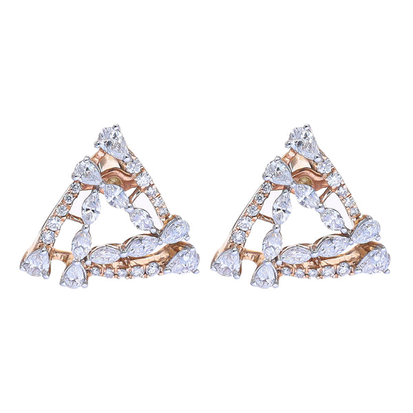 Triangular Radiance Diamond Stud Earrings zaveribros.com