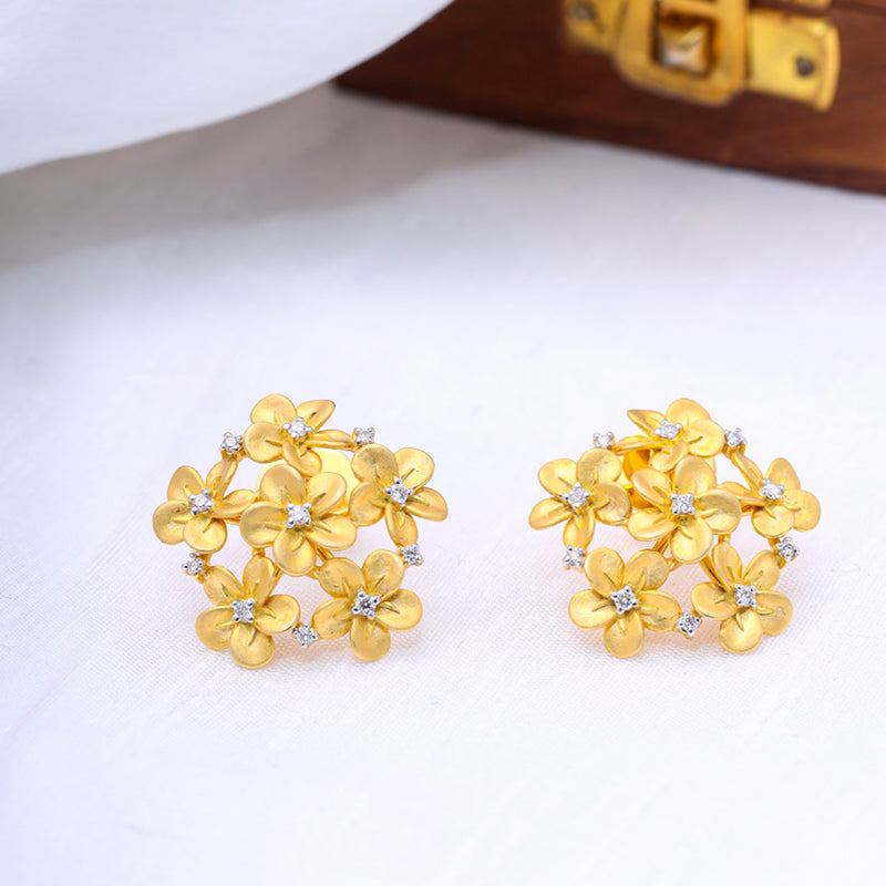 Blooming Elegance Diamond Stud Earrings zaveribros.com