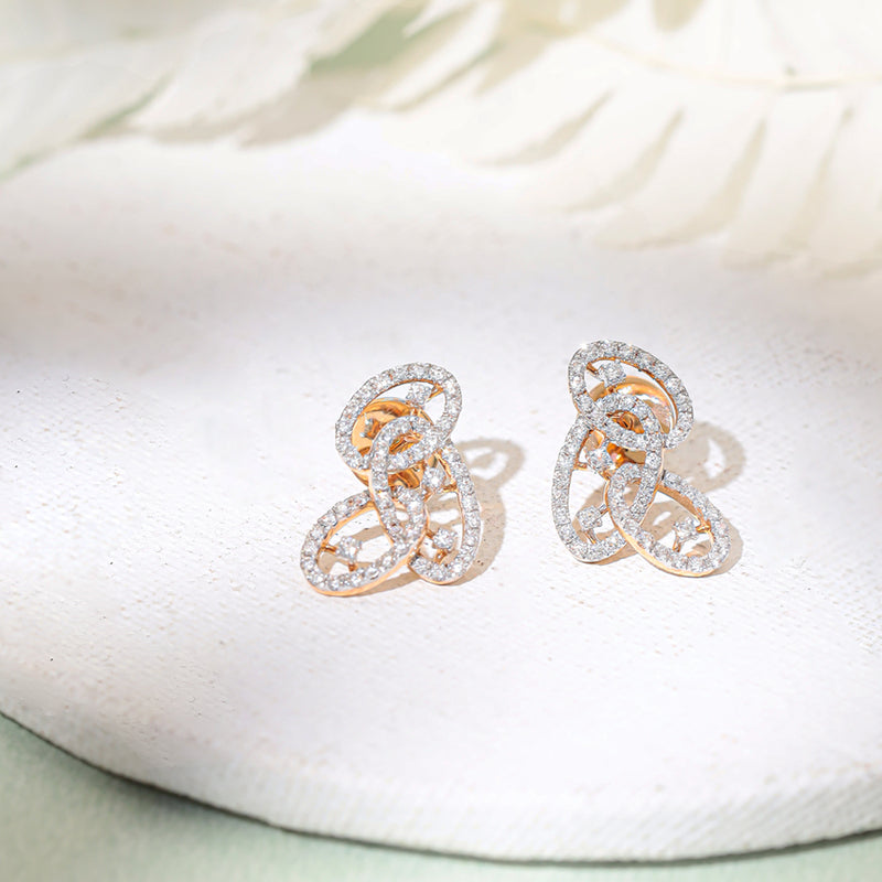 Intertwined Elegance Diamond Stud Earrings zaveribros.com