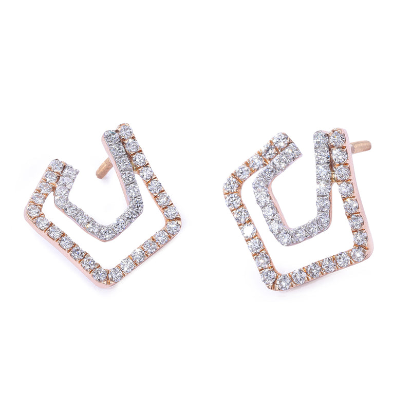 Geometric Glamour Diamond Studs zaveribros.com