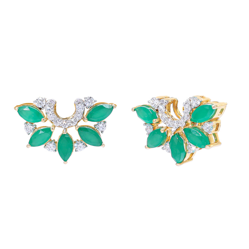 Floral Radiance Diamond Stud Earrings zaveribros.com