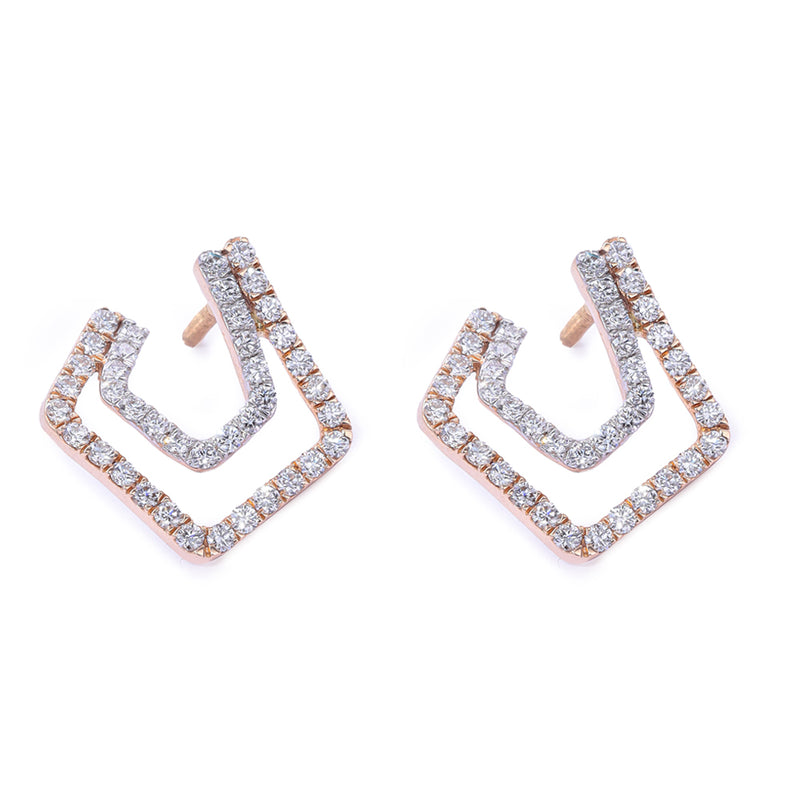 Geometric Glamour Diamond Studs zaveribros.com