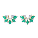 Floral Radiance Diamond Stud Earrings zaveribros.com