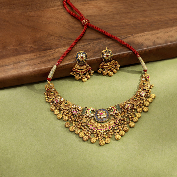 Buy 22k Gold Heritage Necklace Set | Zaveri Bros