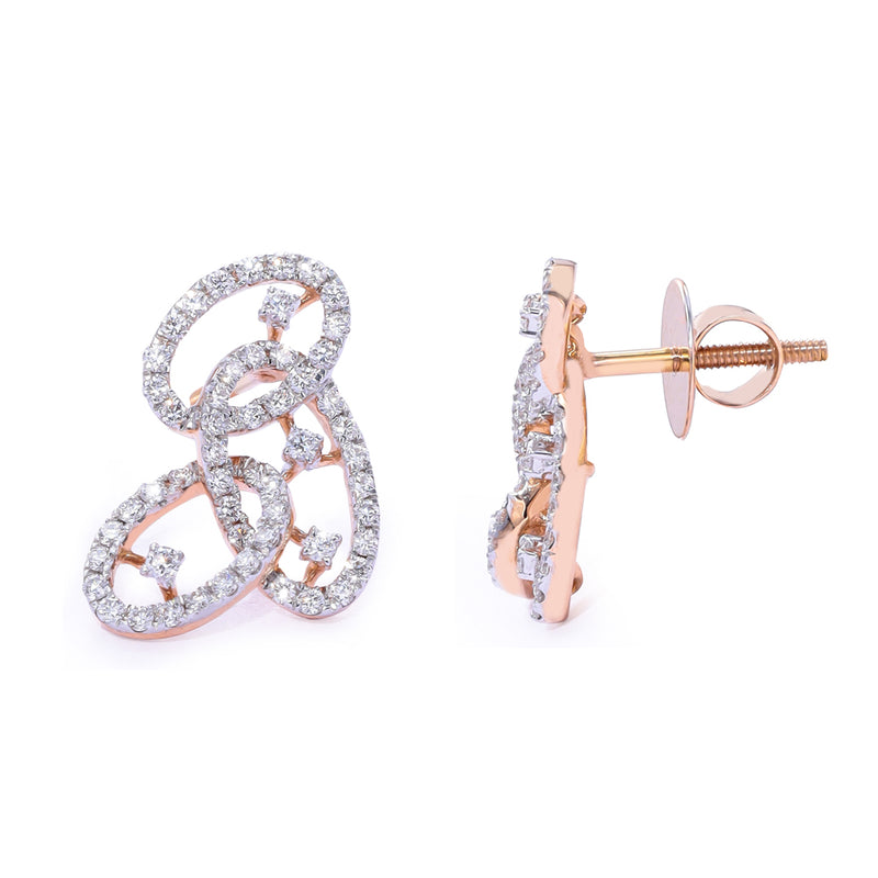 Intertwined Elegance Diamond Stud Earrings zaveribros.com