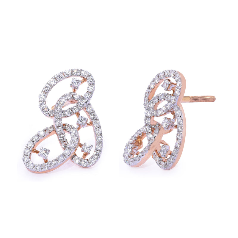 Intertwined Elegance Diamond Stud Earrings zaveribros.com