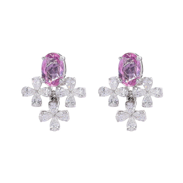 Blossoming Elegance Diamond Stud Earrings zaveribros.com