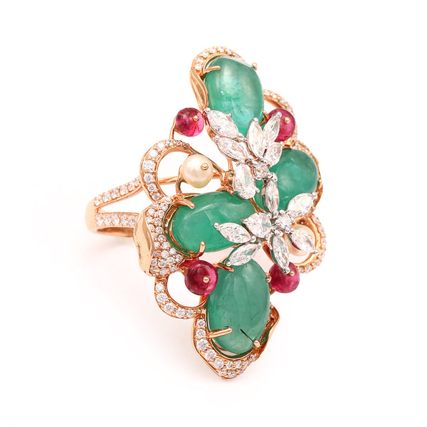 Floral Multi-Gemstone Ring zaveribros.com