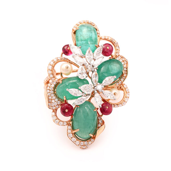 Floral Multi-Gemstone Ring zaveribros.com