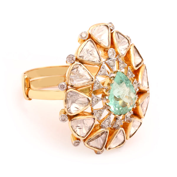 Pear Emerald Statement Ring zaveribros.com