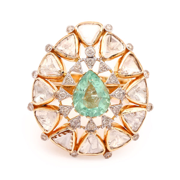 Pear Emerald Statement Ring zaveribros.com