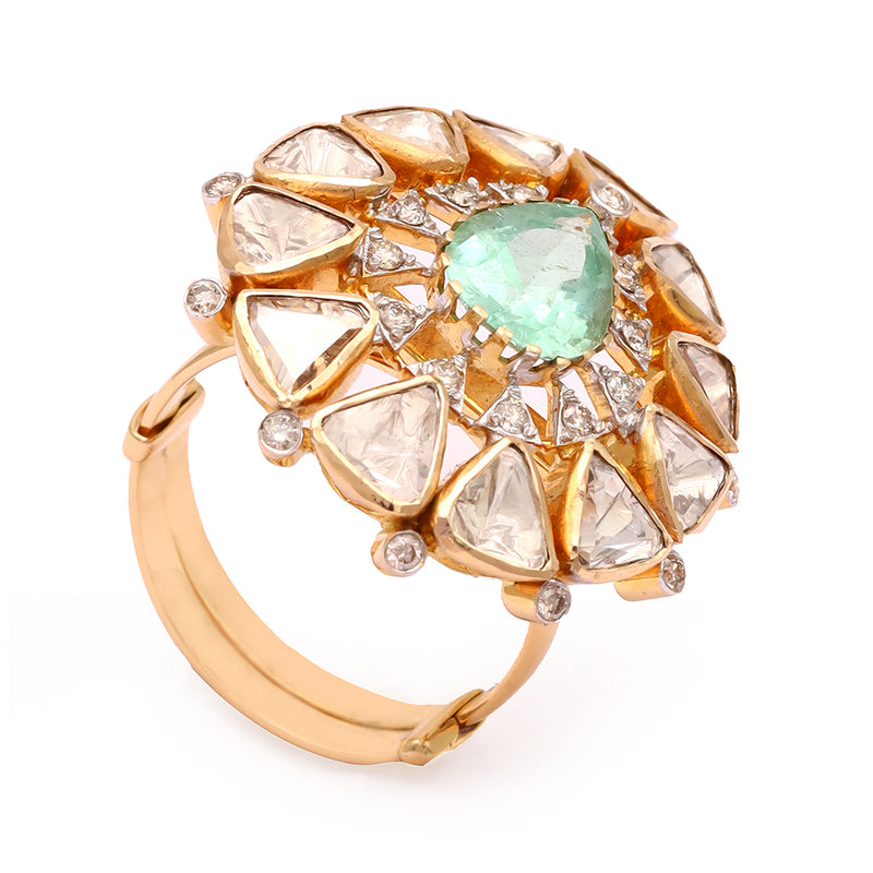 Pear Emerald Statement Ring zaveribros.com