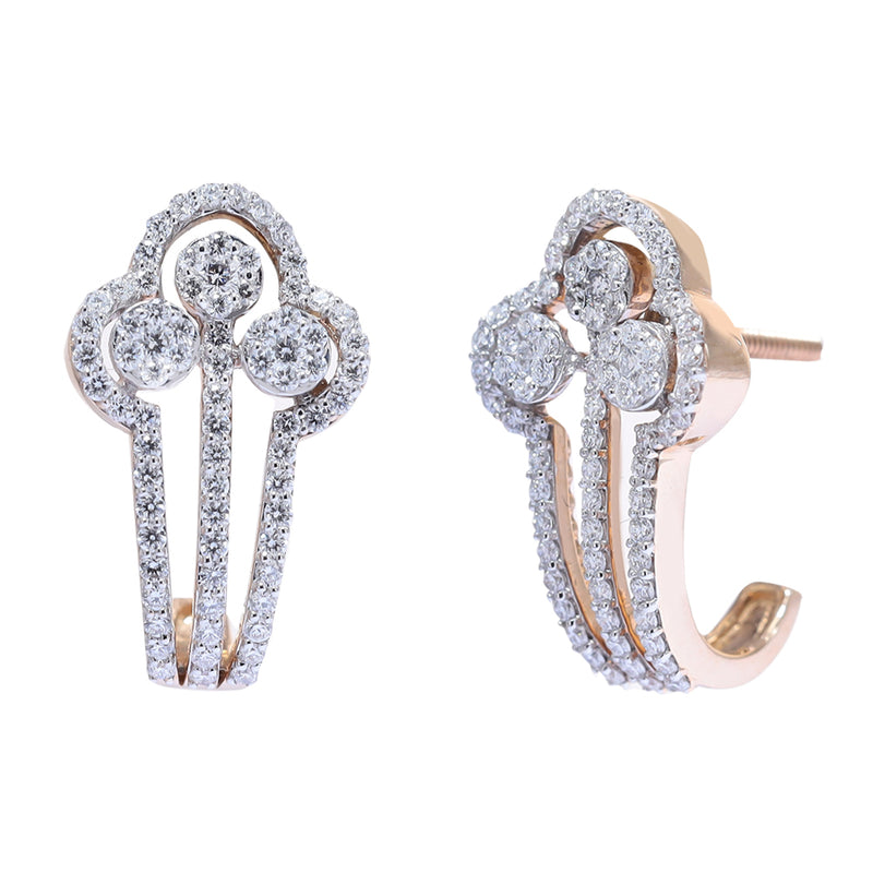 Celestial Charm Diamond Hoop Earrings zaveribros.com