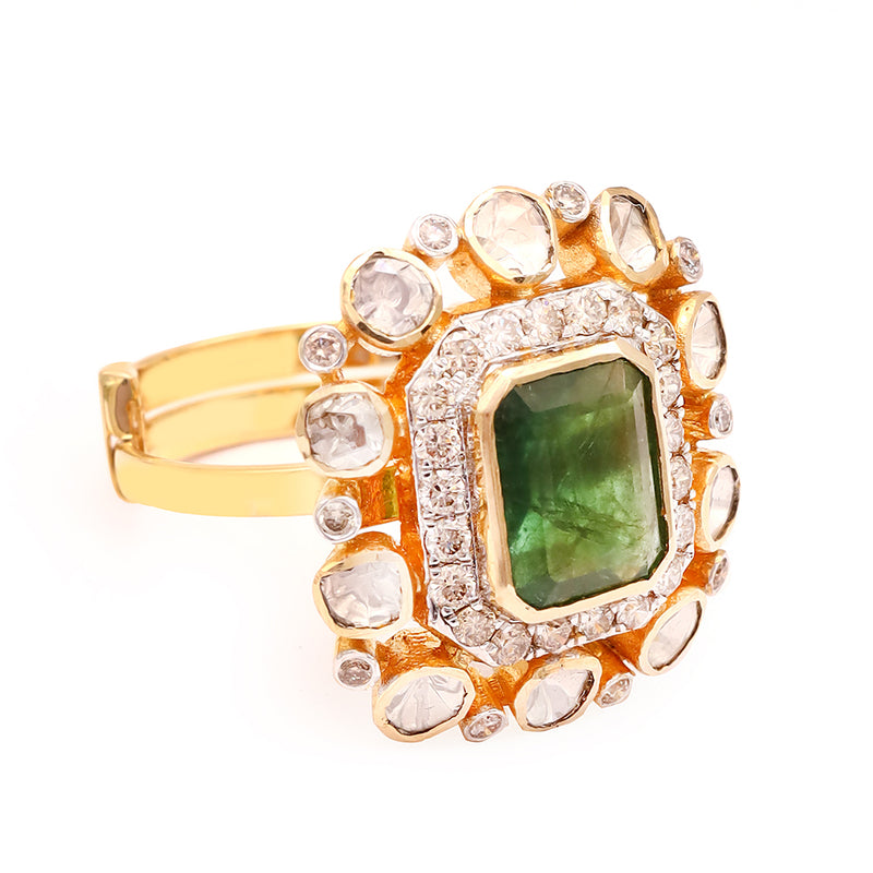 Emerald Polki Ring zaveribros.com