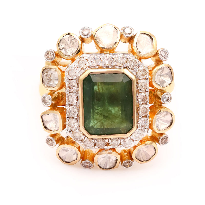 Emerald Polki Ring zaveribros.com