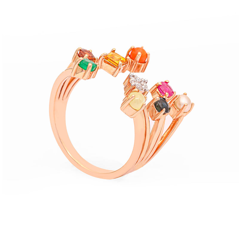 Navir Ring Buy Navya Chic Navratna Ring | Zaveri Bros