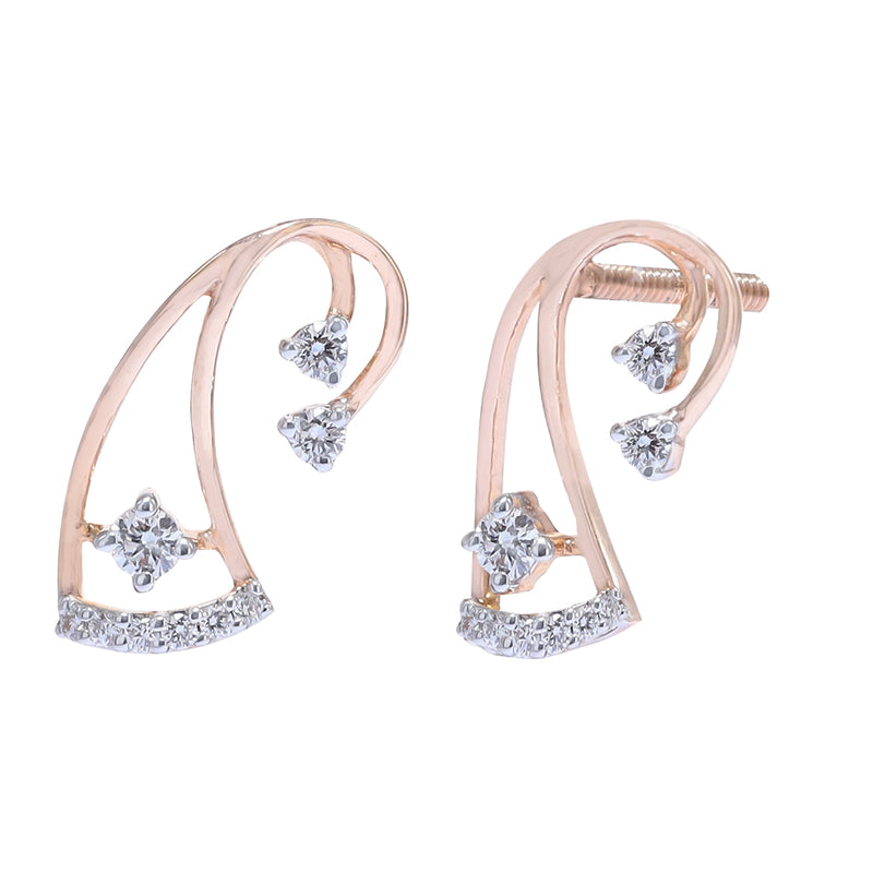 Ethereal Swirl Diamond Stud Earrings zaveribros.com