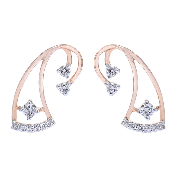 Ethereal Swirl Diamond Stud Earrings zaveribros.com