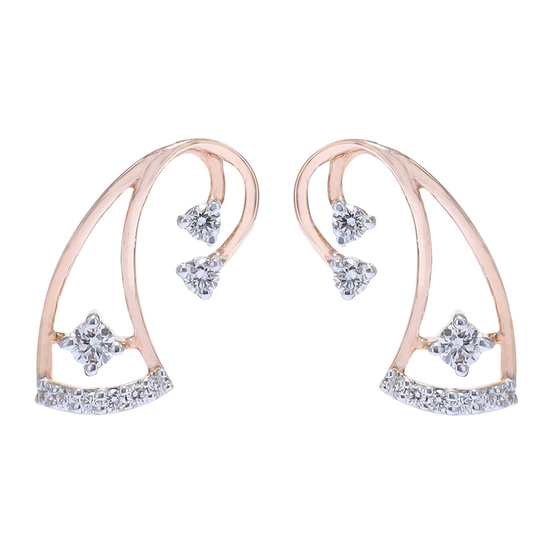 Ethereal Swirl Diamond Stud Earrings zaveribros.com