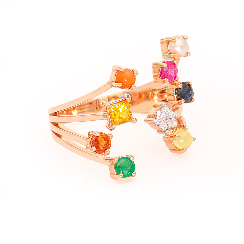 Navir Ring Buy Navya Chic Navratna Ring | Zaveri Bros