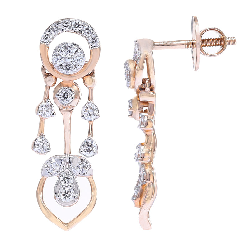 Glamour Flow Diamond Drop Earrings zaveribros.com