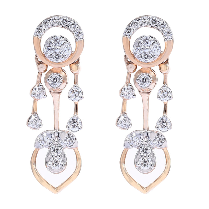 Glamour Flow Diamond Drop Earrings zaveribros.com