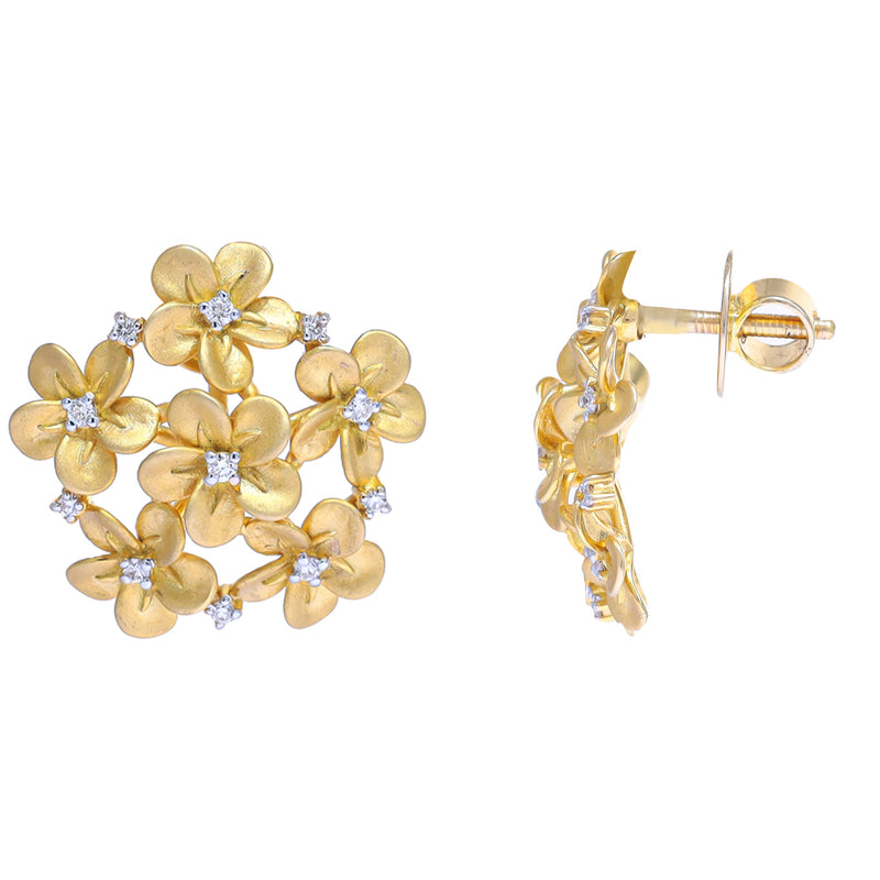 Blooming Elegance Diamond Stud Earrings zaveribros.com