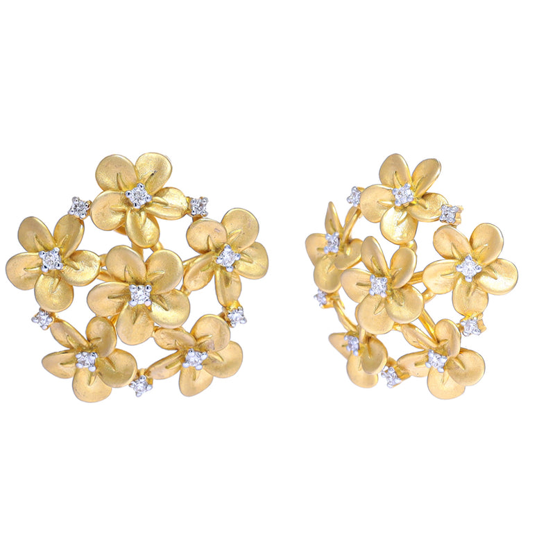 Blooming Elegance Diamond Stud Earrings zaveribros.com