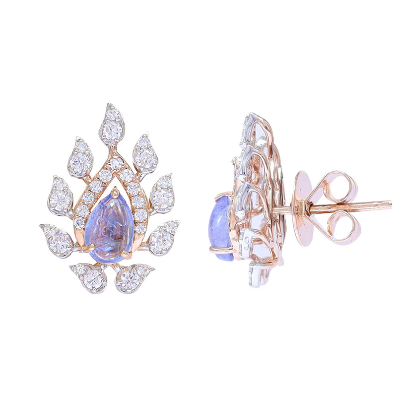 Regal Blossom Diamond Stud Earrings zaveribros.com