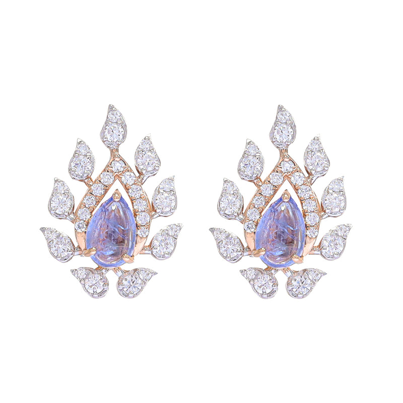 Regal Blossom Diamond Stud Earrings zaveribros.com