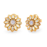 Floral Opulence Polki Stud Earrings zaveribros.com