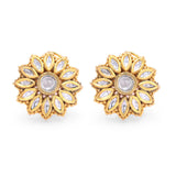 Floral Opulence Polki Stud Earrings zaveribros.com