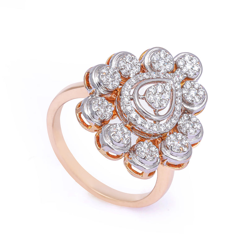 Golden Leaf Diamond Ring zaveribros.com