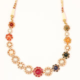 Floral Navratna Gold Necklace zaveribros.com