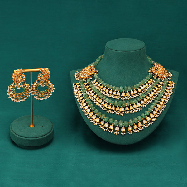 Emerald Elegance Polki Necklace zaveribros.com