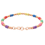 Gold Beaded Bracelet with Multicolored Enamel Beads zaveribros.com