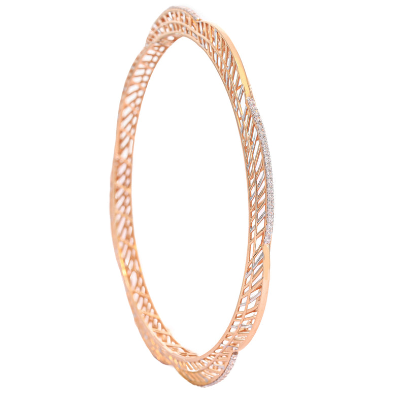 Flower-Shaped Gold Bangle zaveribros.com