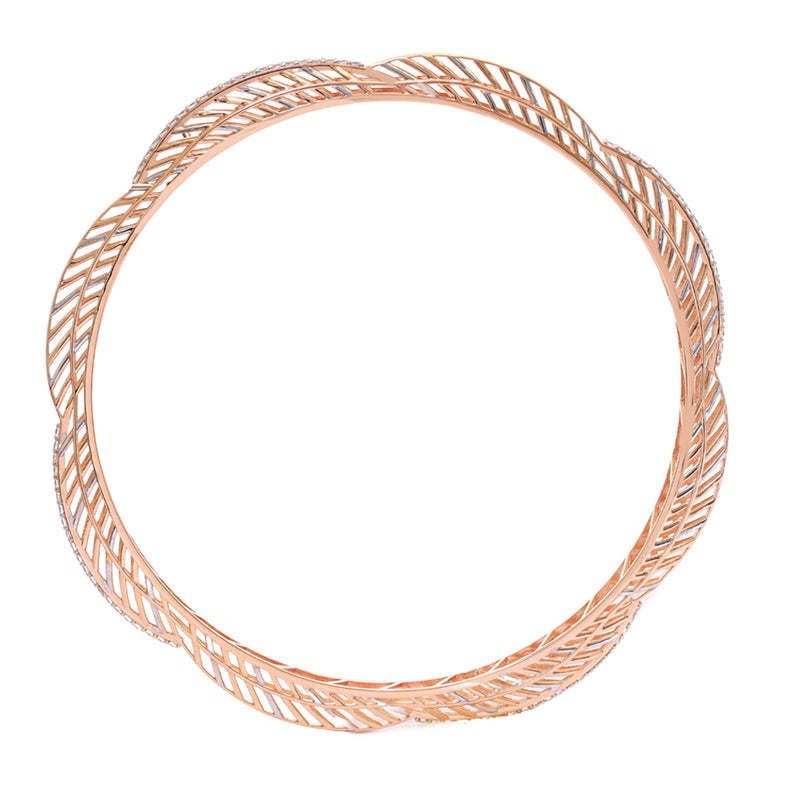 Flower-Shaped Gold Bangle zaveribros.com
