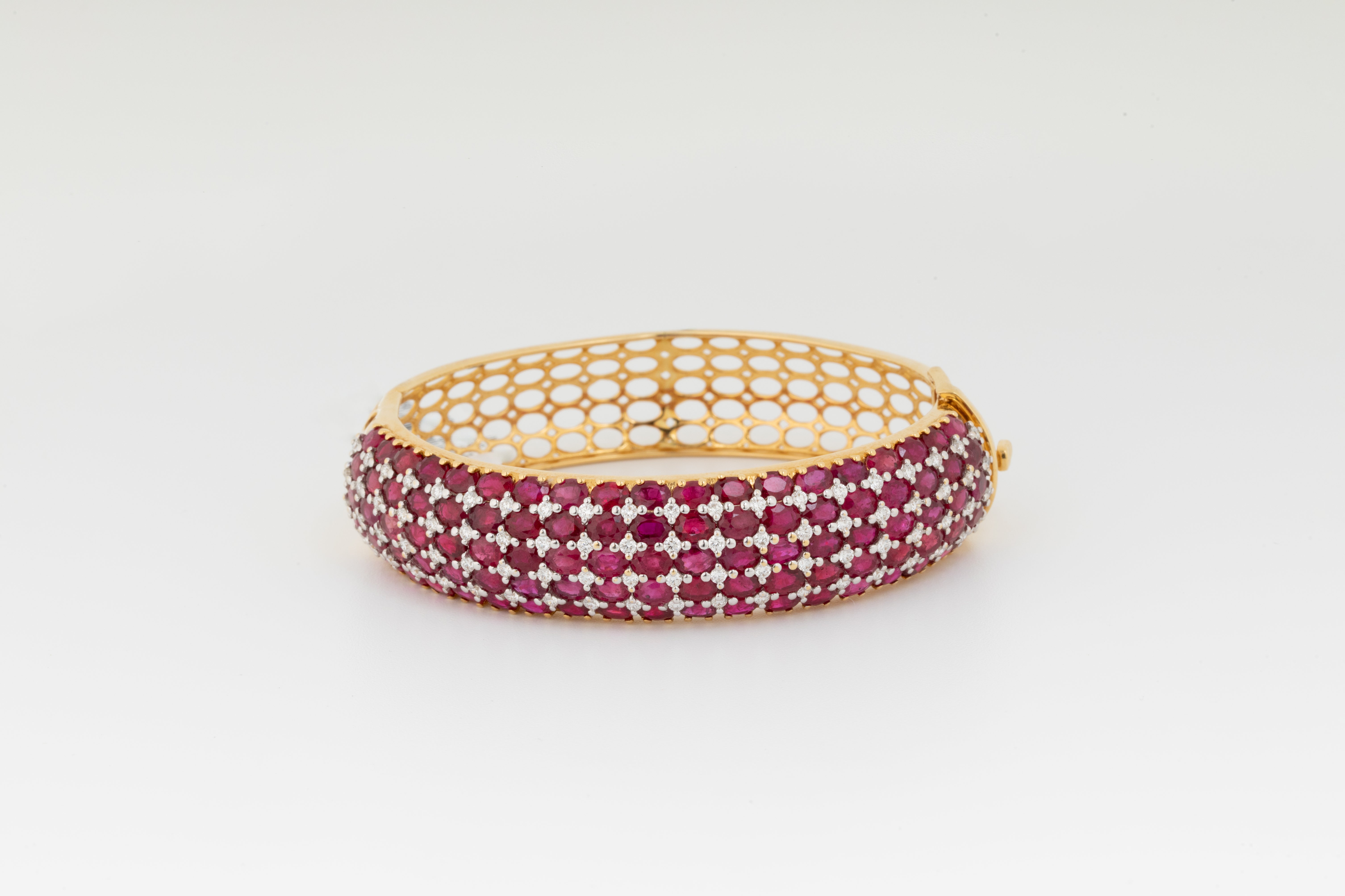 Buy Contemporary Diamond and Ruby Bangle | Zaveri Bros