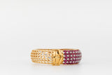 Contemporary Diamond and Ruby Bangle zaveribros.com